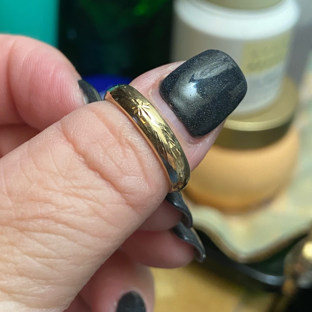 10k yellow gold MCM mid century atomic starburst star ring approximately size 6